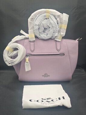 Coach Pebbled Elise Satchel 79316 Soft Lilac Purple